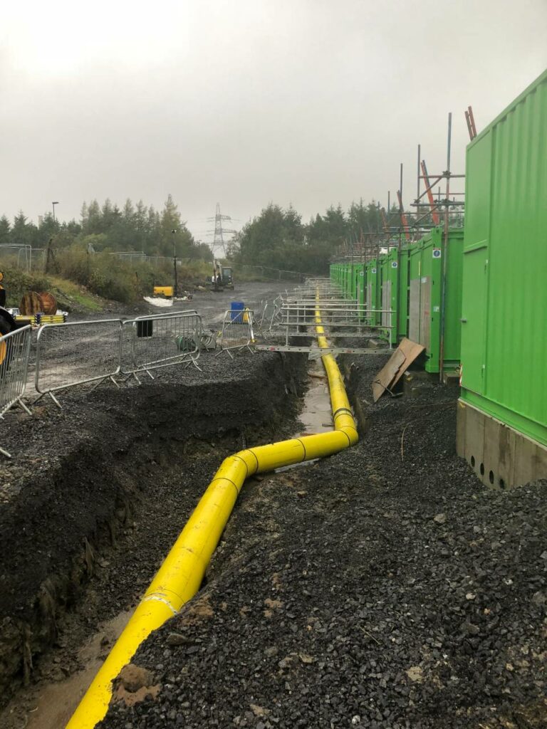 Brecon Power STOR Gas Pipework in ground