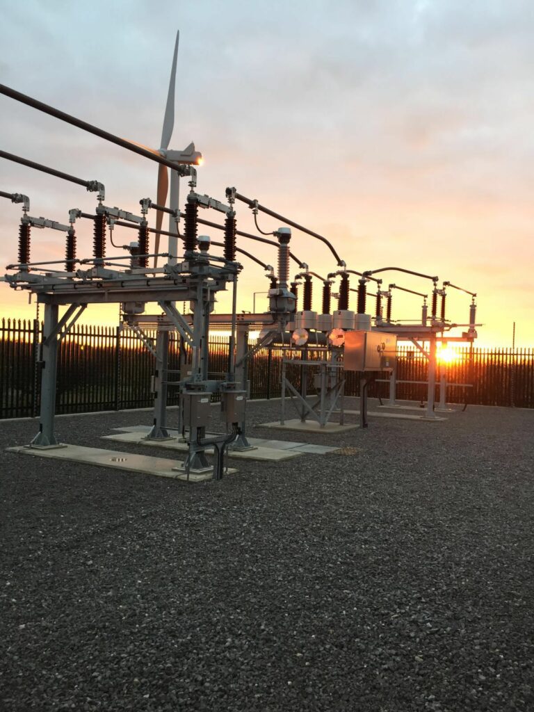 Fraisthorpe Wind Farm Substation at Sunset