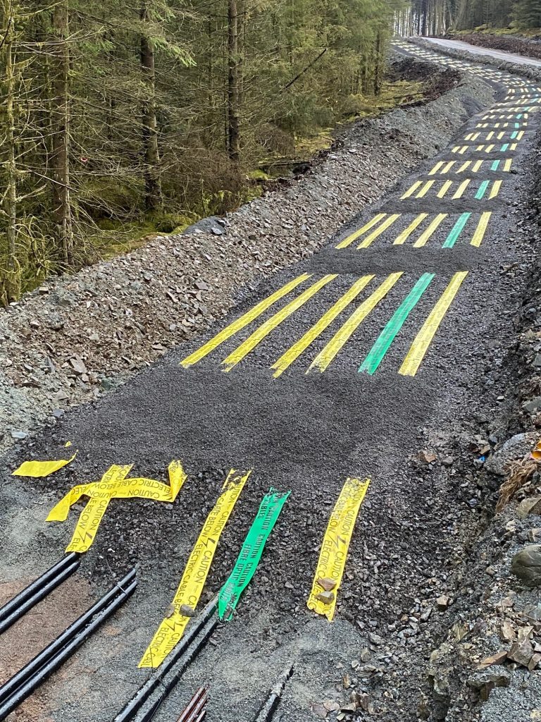 Powersystems Wind Farm electrical design and build contractor, Tile Tape after HV Cabling works