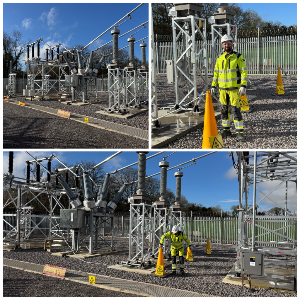 Waqar is shown setting up a controlled test environment for transformer differential stability testing. 